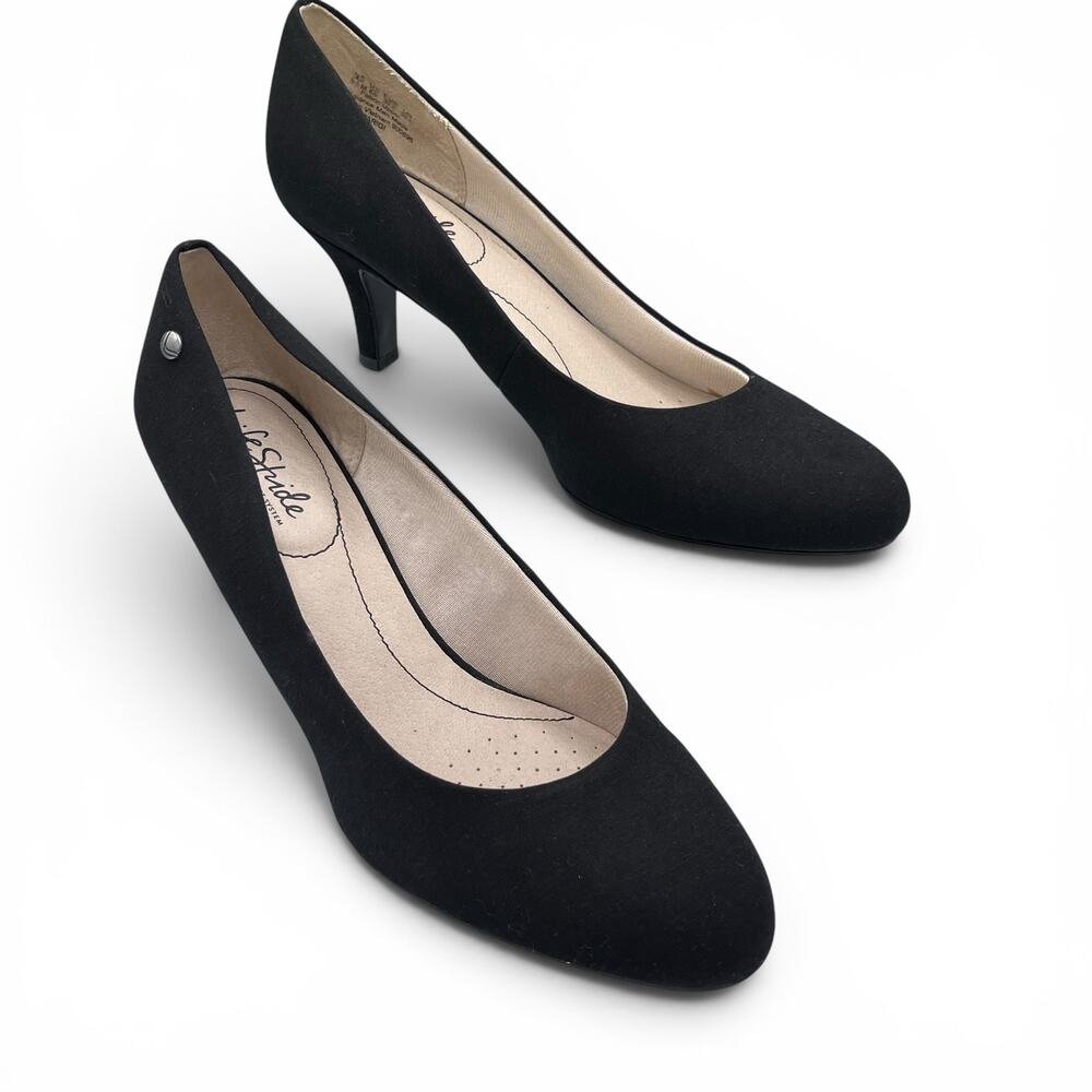 LifeStride Black Fabric Slip On Pumps 9.5 Parigi Wedding Guest Business Travel
